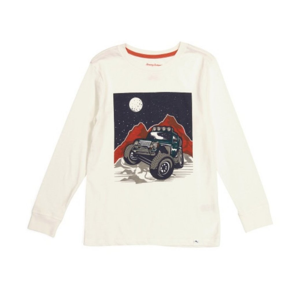 Tommy Bahama Baby Boy Toddler Long Sleeve Shirt Top Jeep Print Tee Size S (5/6)